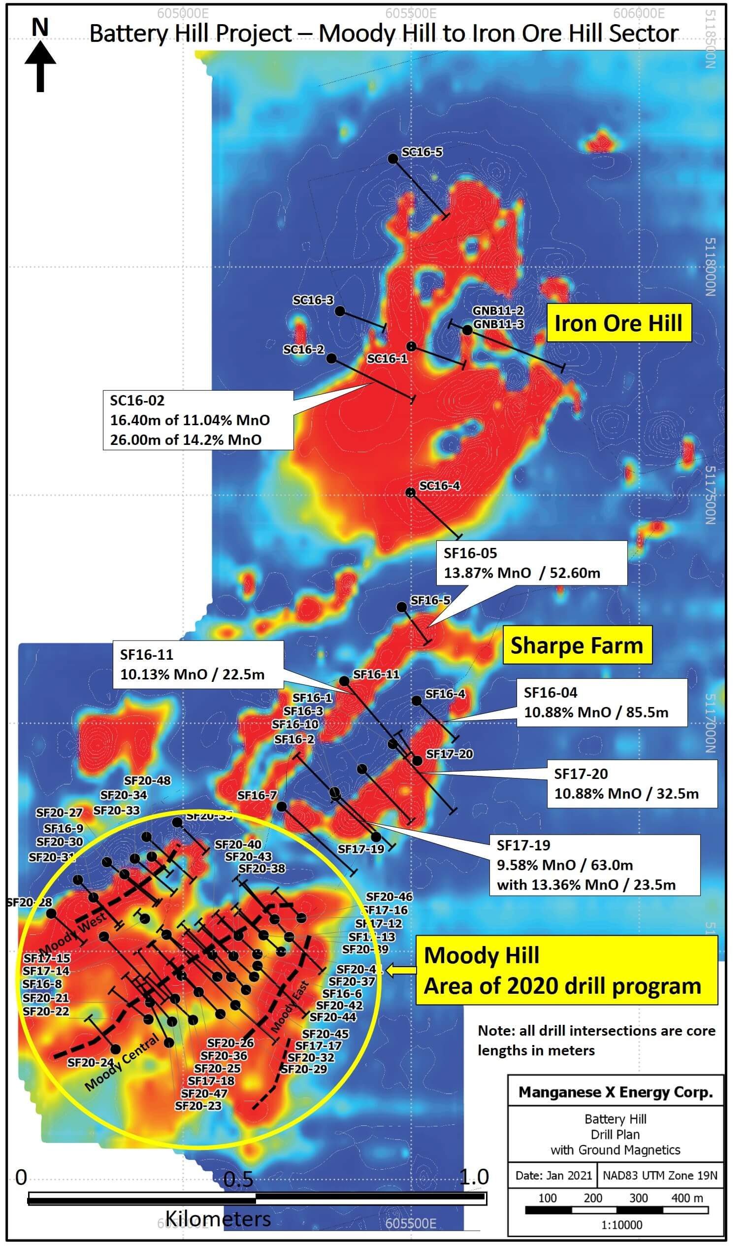 Battery Hill Project Drill Plan on Magnetics